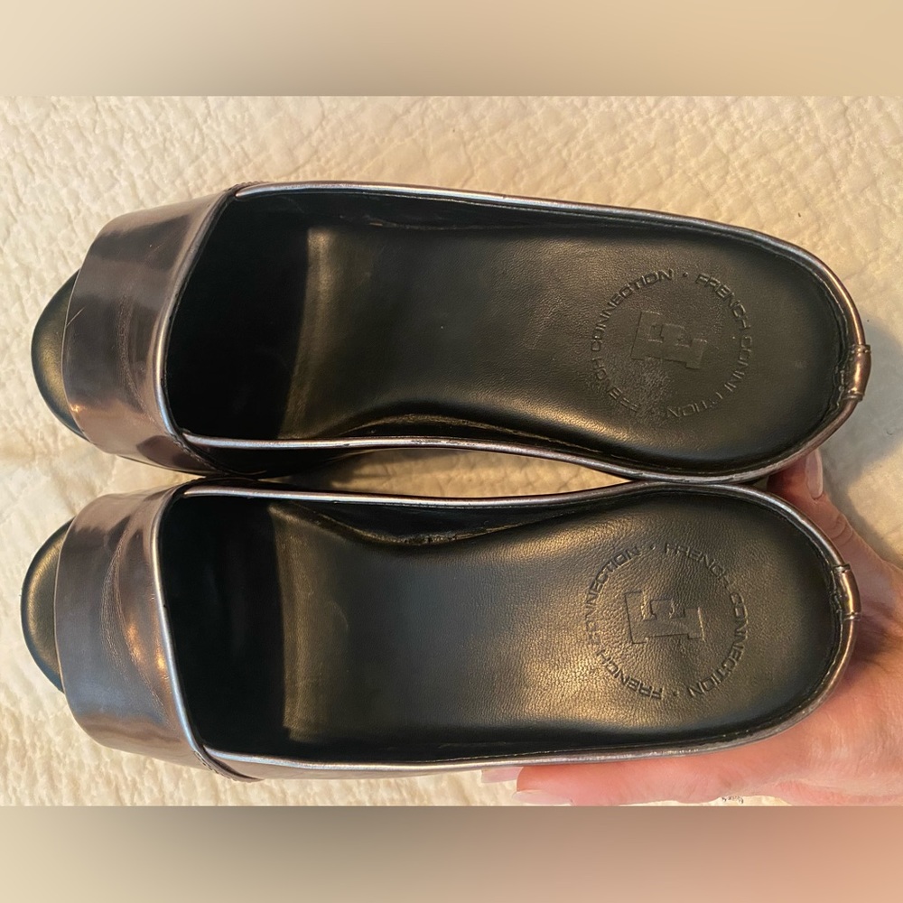 French Connection metallic slides